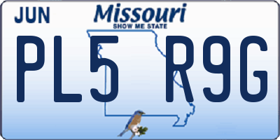 MO license plate PL5R9G