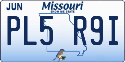 MO license plate PL5R9I