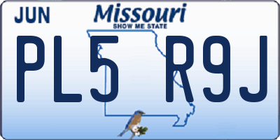 MO license plate PL5R9J