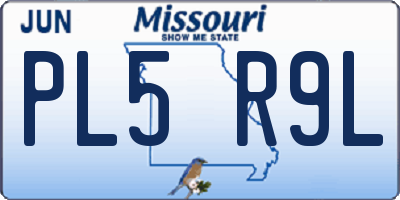 MO license plate PL5R9L