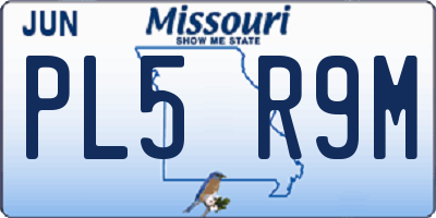 MO license plate PL5R9M