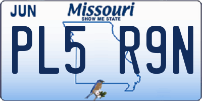 MO license plate PL5R9N