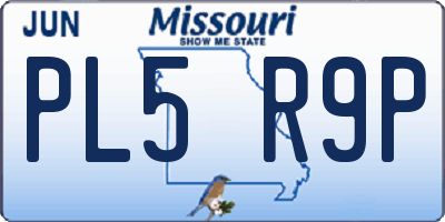 MO license plate PL5R9P
