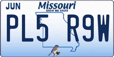 MO license plate PL5R9W