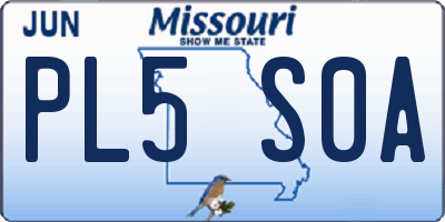 MO license plate PL5S0A