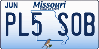 MO license plate PL5S0B