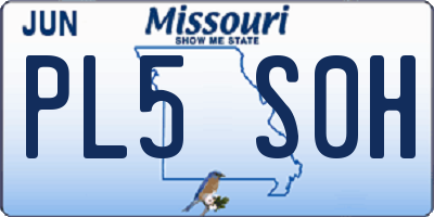 MO license plate PL5S0H