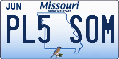 MO license plate PL5S0M