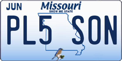 MO license plate PL5S0N