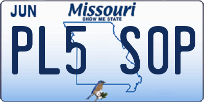 MO license plate PL5S0P