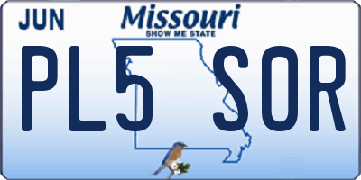 MO license plate PL5S0R