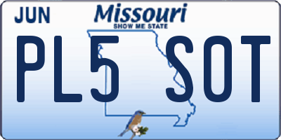 MO license plate PL5S0T