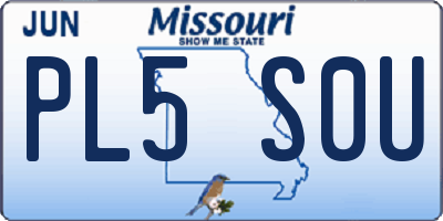 MO license plate PL5S0U