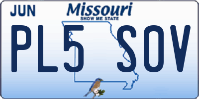 MO license plate PL5S0V