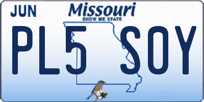 MO license plate PL5S0Y