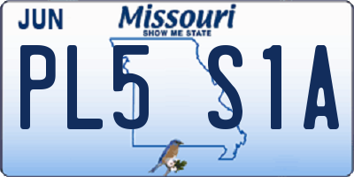 MO license plate PL5S1A