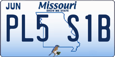 MO license plate PL5S1B