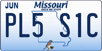 MO license plate PL5S1C