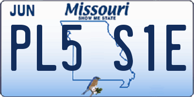 MO license plate PL5S1E