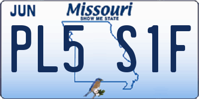MO license plate PL5S1F