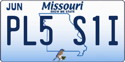 MO license plate PL5S1I