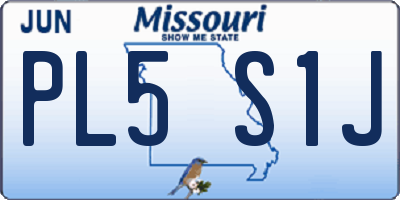 MO license plate PL5S1J