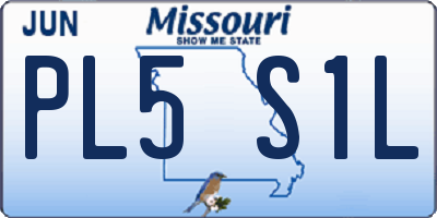MO license plate PL5S1L