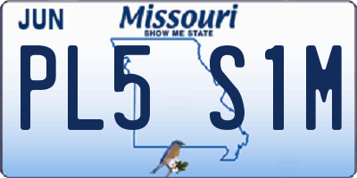MO license plate PL5S1M