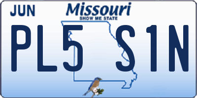 MO license plate PL5S1N