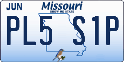 MO license plate PL5S1P