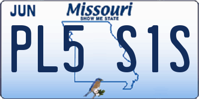 MO license plate PL5S1S