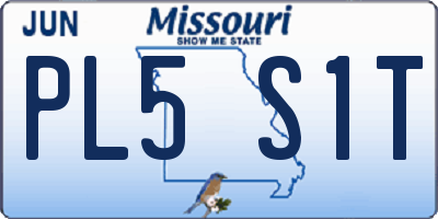 MO license plate PL5S1T
