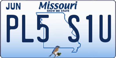 MO license plate PL5S1U