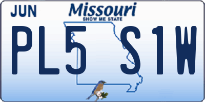MO license plate PL5S1W