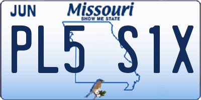 MO license plate PL5S1X