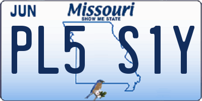 MO license plate PL5S1Y