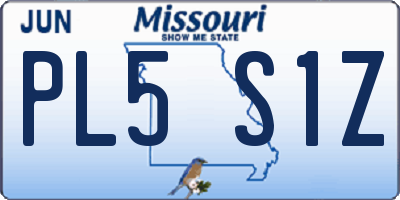MO license plate PL5S1Z