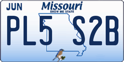 MO license plate PL5S2B