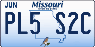 MO license plate PL5S2C
