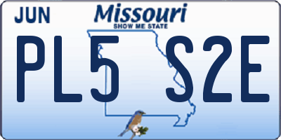MO license plate PL5S2E
