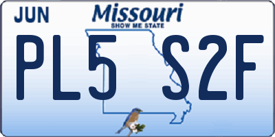 MO license plate PL5S2F