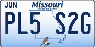 MO license plate PL5S2G