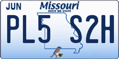 MO license plate PL5S2H