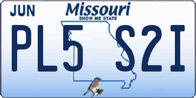 MO license plate PL5S2I