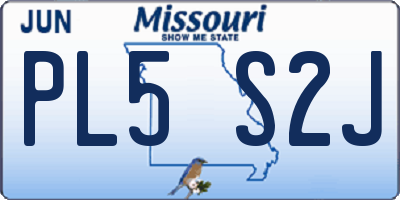 MO license plate PL5S2J