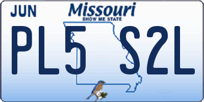 MO license plate PL5S2L