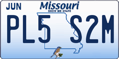 MO license plate PL5S2M
