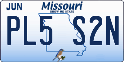 MO license plate PL5S2N