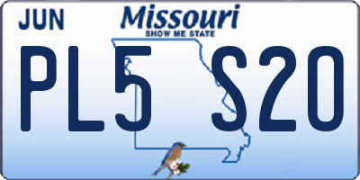 MO license plate PL5S2O