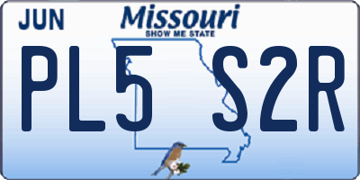 MO license plate PL5S2R